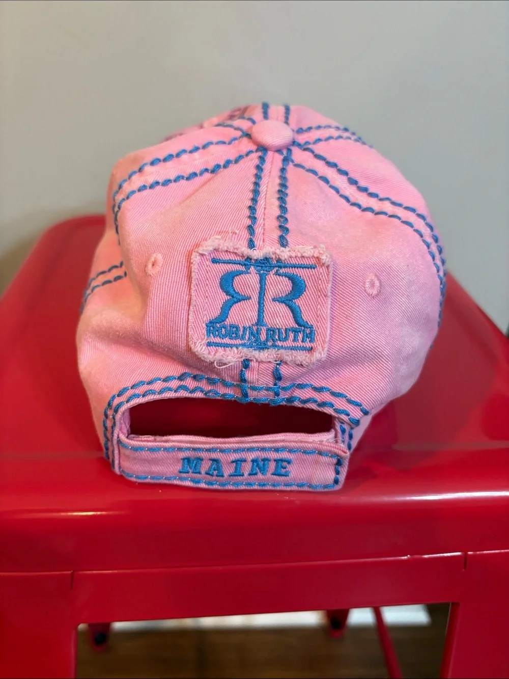 Robin Ruth Pink Cap with Teal Embroidery